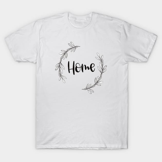 Home in wreath design T-Shirt by Ruralmarket